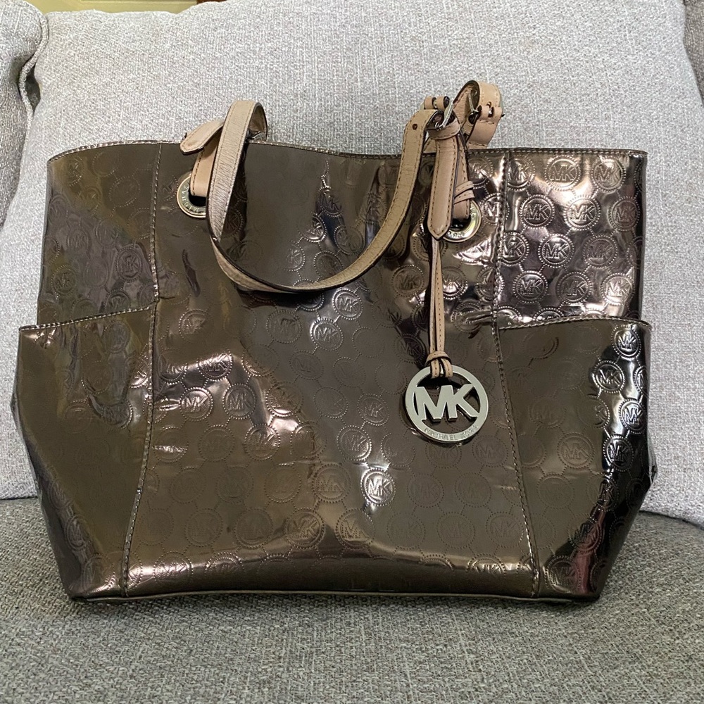 Michael Kors Gold Metallic Mirror Bag